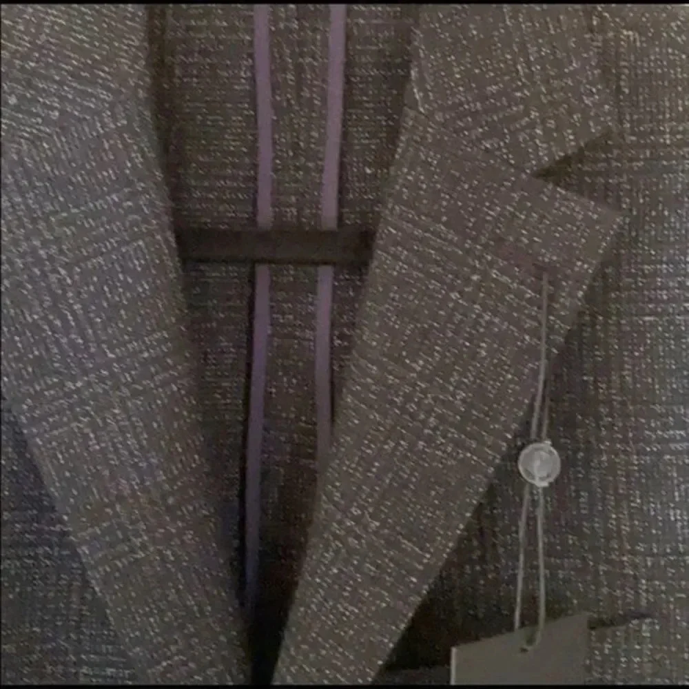 Dkny  Delsin Bllack /white Plaid Wool Bland Blazer